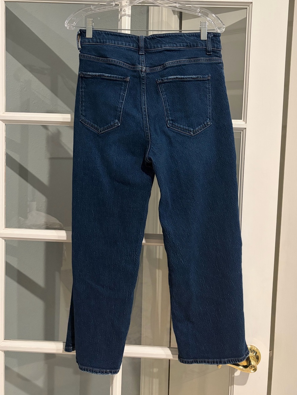 Quince Comfort Stretch High Rise Cropped Wide Leg 26” Stormy Blue Size 30 - Picture 6 of 10